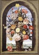 Bouquet in an Arched Window  yuyt, BOSSCHAERT, Ambrosius the Elder